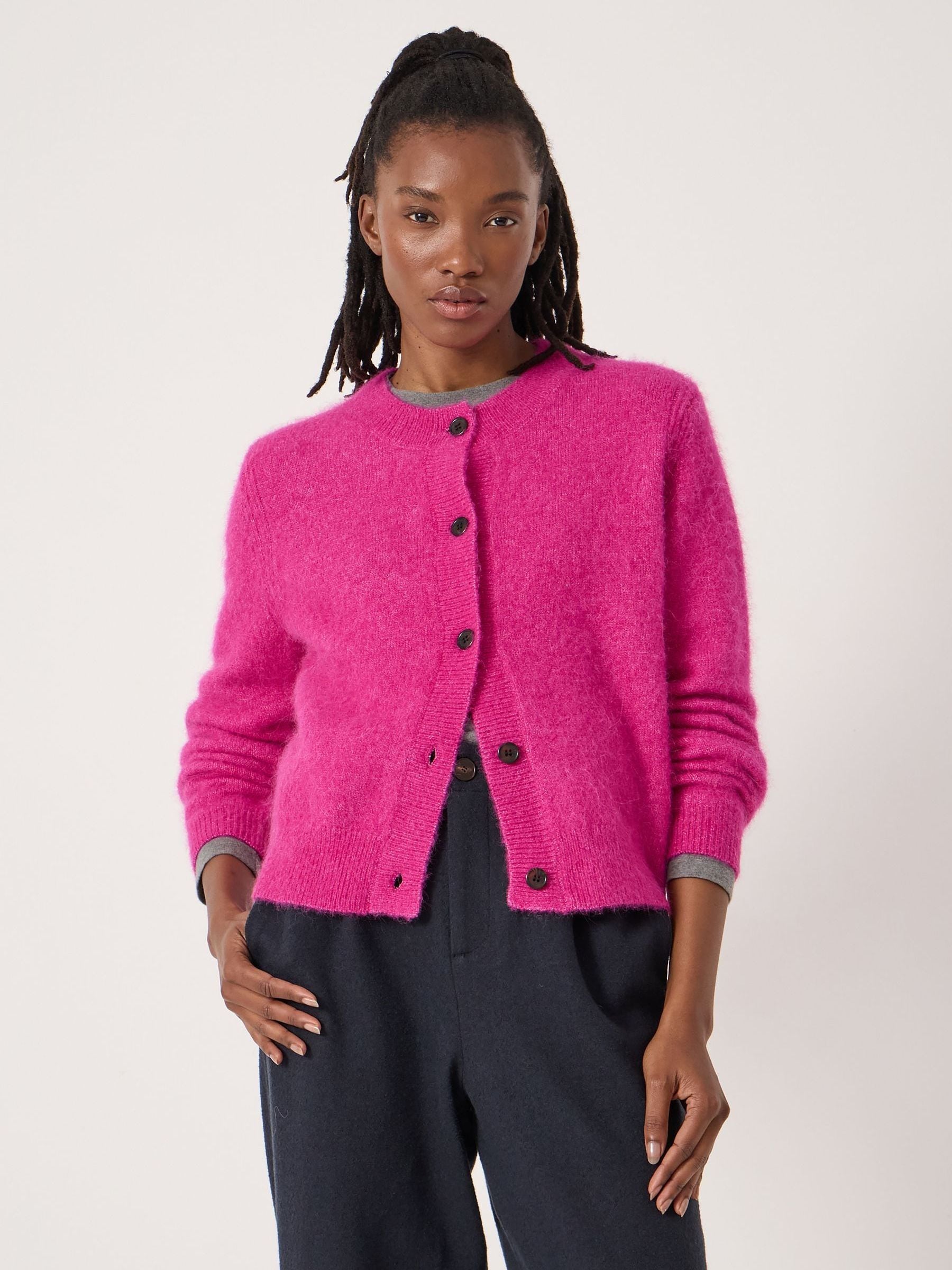 Buy Hush Pink Perrin Crew Neck Alpaca Blend Cardigan from Next USA