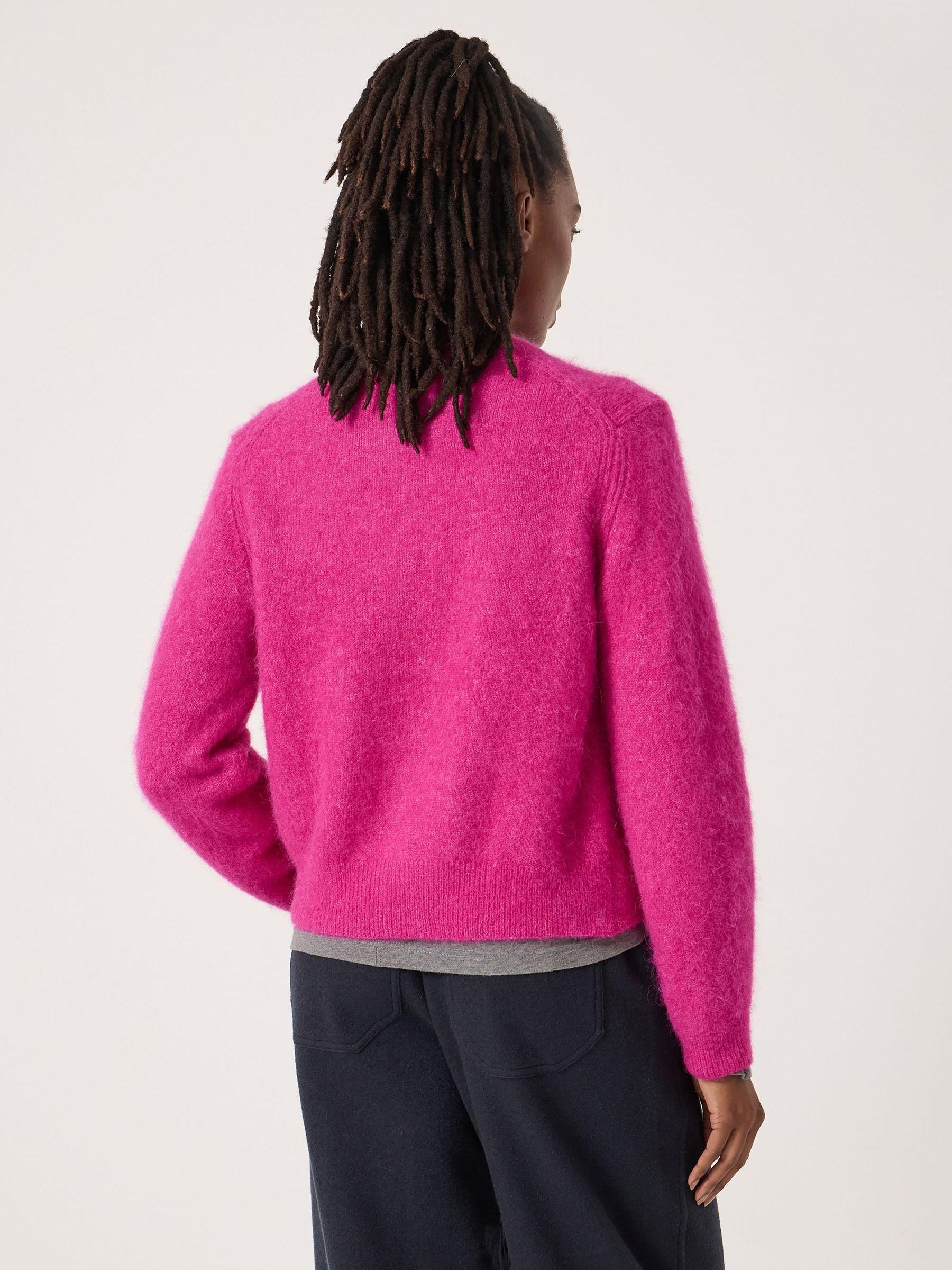 Buy Hush Pink Perrin Crew Neck Alpaca Blend Cardigan from Next USA