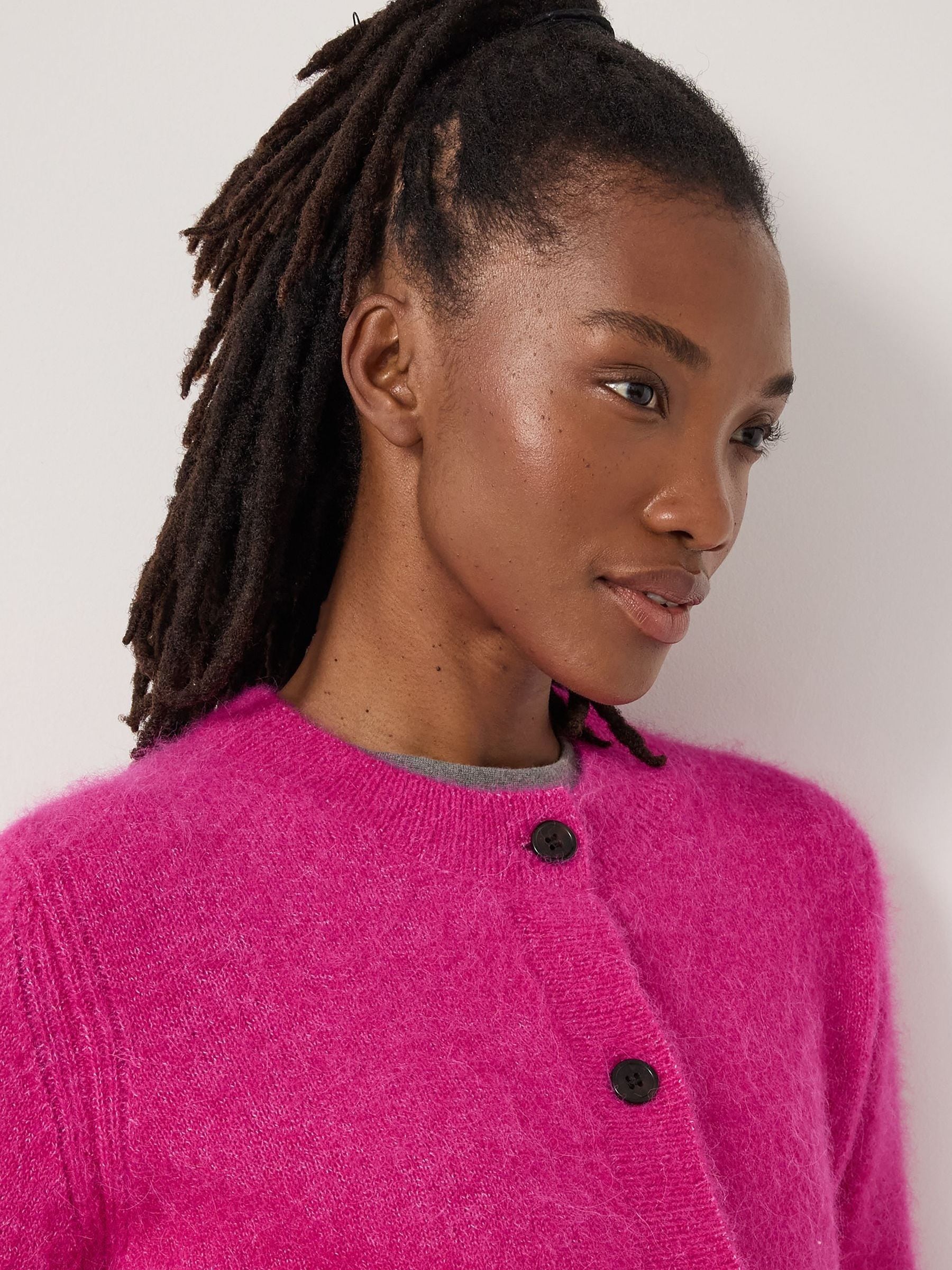 Buy Hush Pink Perrin Crew Neck Alpaca Blend Cardigan from Next USA