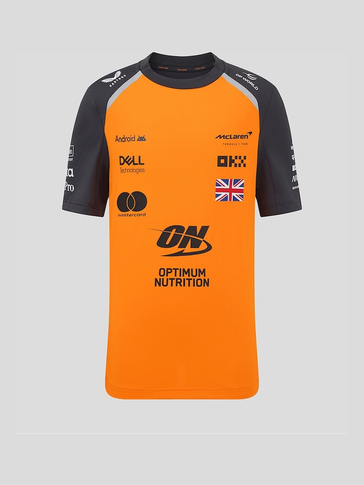 Castore Orange Kids Official Lando Norris McLaren F1 Team T-Shirt - Image 1 of 6