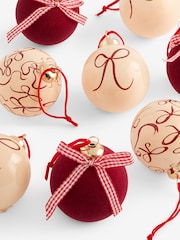 Set of 9 Red Bow Shatterproof Christmas Baubles - Image 3 of 3