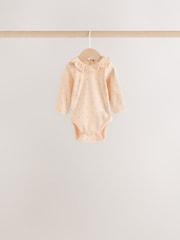 Red Ditsy Floral Baby Long Sleeve Frill Bodysuits 4 Pack (0mths-2yrs) - Image 4 of 9