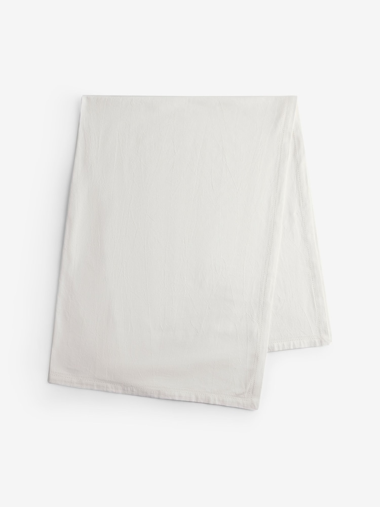 White Washed Cotton Table Cloth - Image 4 of 4 White Washed Cotton Table Cloth - Image 4 of 4