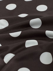 White & Brown Polka Dot Soft Touch Slinky Crew Neck Short Sleeve T-Shirt 2 Pack - Image 10 of 10