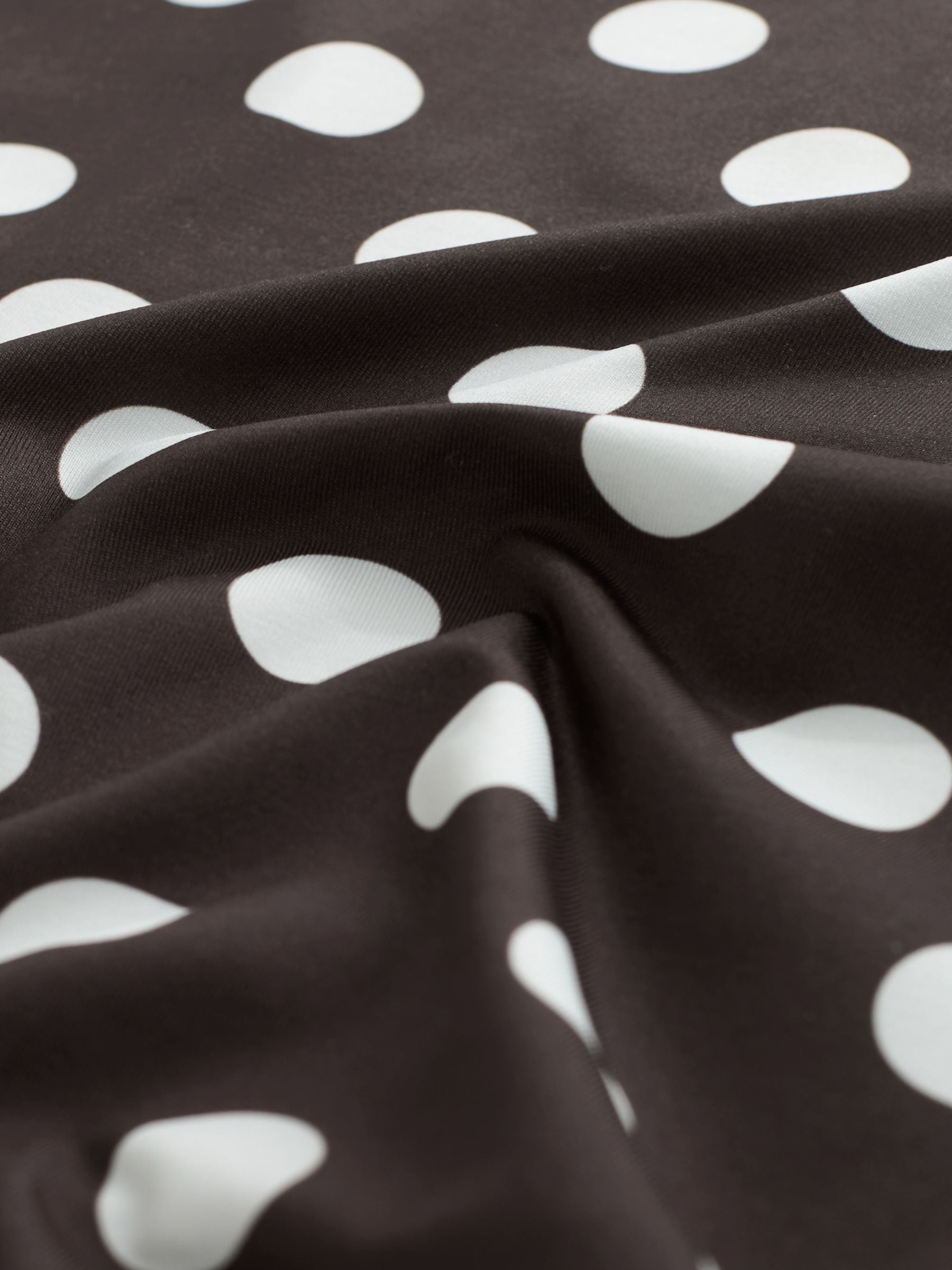 Buy Chocolate Brown/White Polka Dot Soft Touch Slinky Boat Neck