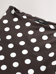 Chocolate Brown/White Polka Dot Soft Touch Slinky Boat Neck Sleeveless Top - Image 7 of 7