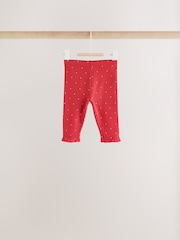 Red Ditsy Floral Baby Leggings 4 Pack (0mths-2yrs) - Image 5 of 10