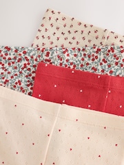 Red Ditsy Floral Baby Leggings 4 Pack (0mths-2yrs) - Image 8 of 10