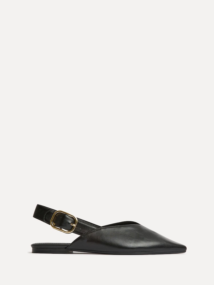 أسود - حذاء باليرينا مسطَّح بمقدمة مُدبَّبة عند الأصابع Lorna من Linzi - صورة 2 من 6