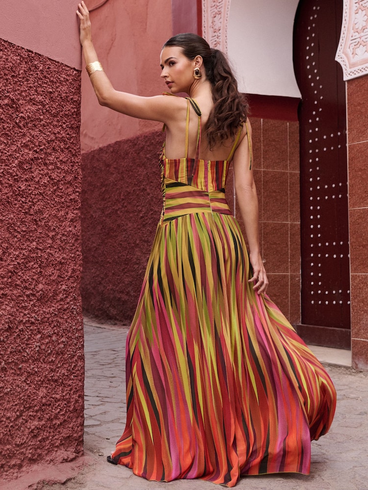orange dress flare Womens Lipsy Orange Petite Strappy Fit And Flare Maxi Dress US 4