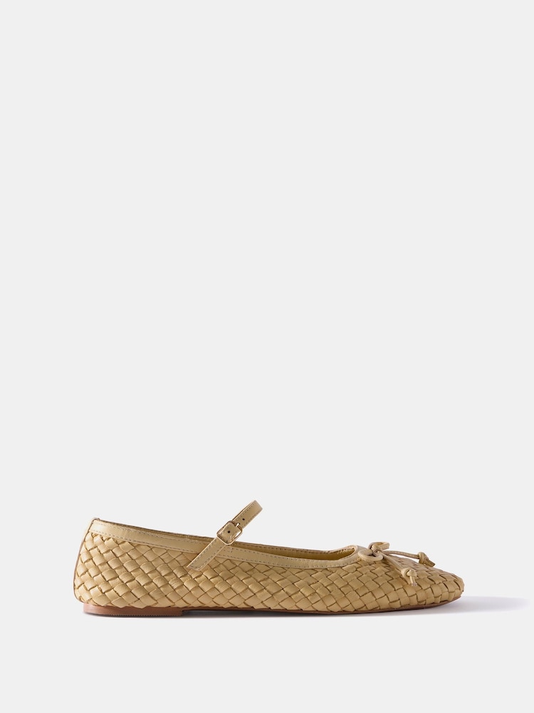 Mint Velvet Yellow Charley Leather Woven Pumps - Image 1 of 4 Mint Velvet Yellow Charley Leather Woven Pumps - Image 1 of 4