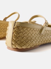 Mint Velvet Yellow Charley Leather Woven Pumps - Image 4 of 4