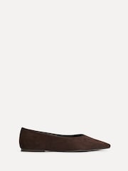 Linzi Brown Candid Wide Fit Point Toe Flat Ballet Pumps - Image 2 of 5