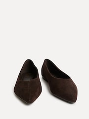 Linzi Brown Candid Wide Fit Point Toe Flat Ballet Pumps - Image 3 of 5