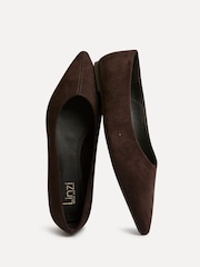 Linzi Brown Candid Wide Fit Point Toe Flat Ballet Pumps - Image 4 of 5