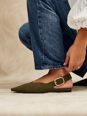 Grün - Linzi Lorna Pointed Toe Ballet Flats - Bild 1 von 5