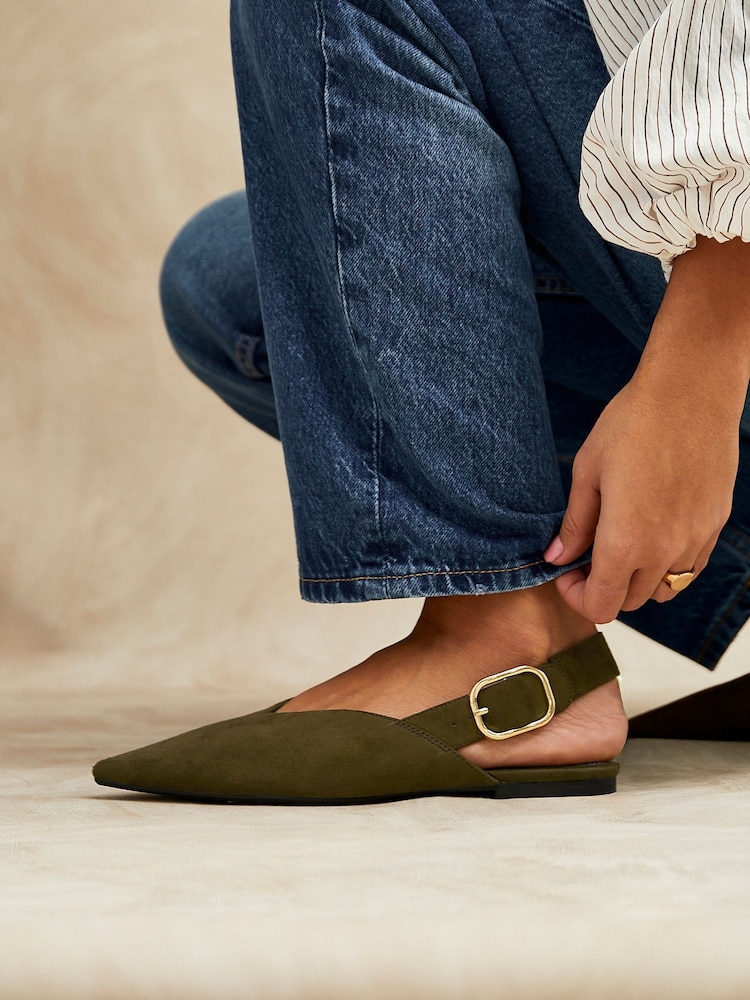 Grün - Linzi Lorna Pointed Toe Ballet Flats - Bild 1 von 5 Grün - Linzi Lorna Pointed Toe Ballet Flats - Bild 1 von 5