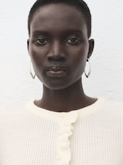 Mango Cream Scallop Edge Cardigan - Image 4 of 6