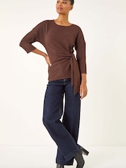 Roman Textured Asymmetric Wrap Top - Imagen 2 de 5