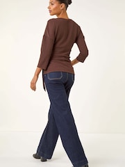 Roman Textured Asymmetric Wrap Top - Imagen 3 de 5