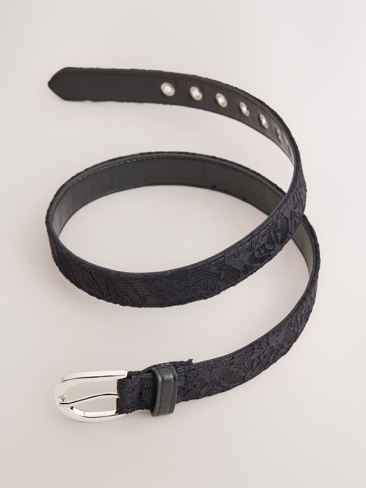 Black Lace Regular PU Belt - Image 6 of 6