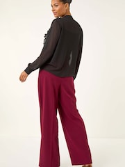 Roman Ruffle Front V-Neck Blouse - Imagen 3 de 5