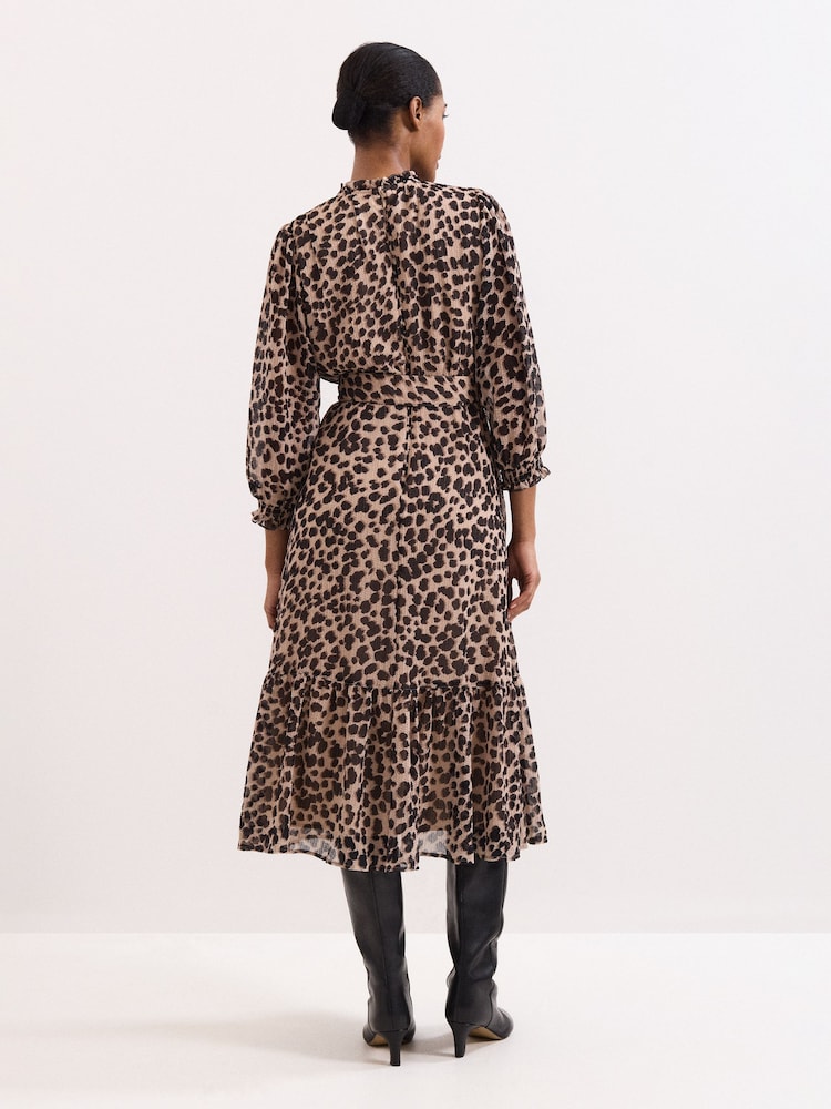 Phase Eight Brown Carra Leopard Dress - Image 2 of 7 Phase Eight Brown Carra Leopard Dress - Image 2 of 7