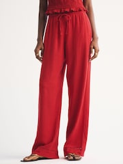 Abercrombie & Fitch Red Wide Leg Pull-On Trousers - Image 2 of 7