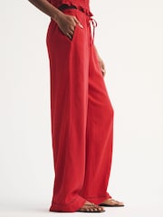 Abercrombie & Fitch Red Wide Leg Pull-On Trousers - Image 3 of 7