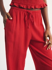 Abercrombie & Fitch Red Wide Leg Pull-On Trousers - Image 5 of 7