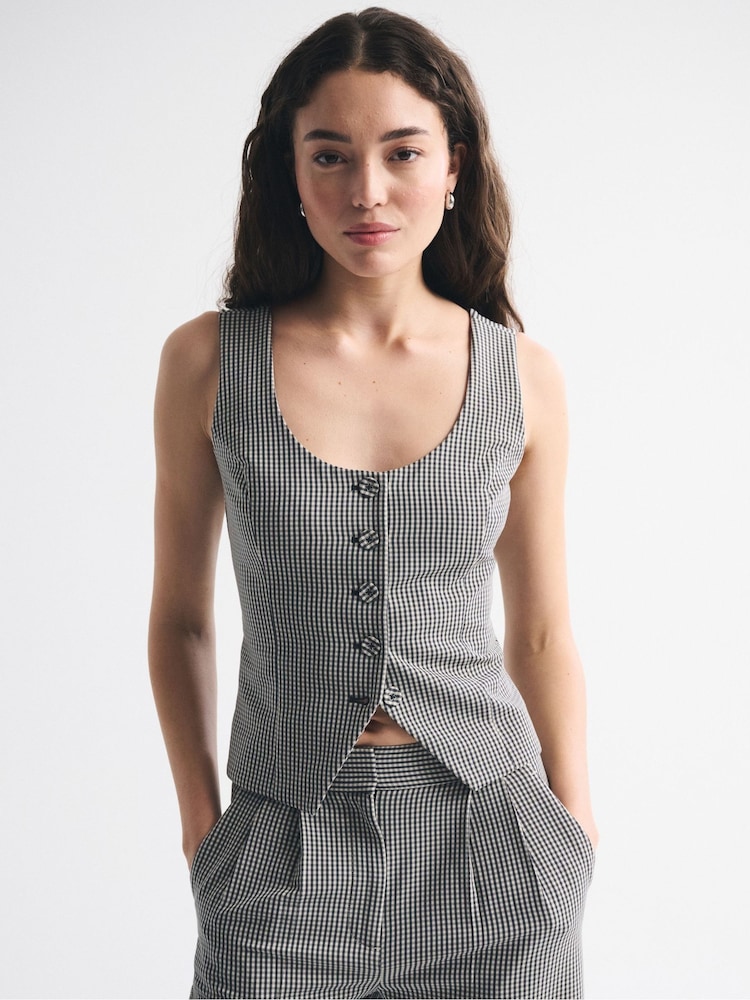 Abercrombie & Fitch Black Tie Back Scoop Neck Vest - Image 1 of 7