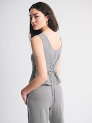 Abercrombie & Fitch Black Tie Back Scoop Neck Vest - Image 5 of 7