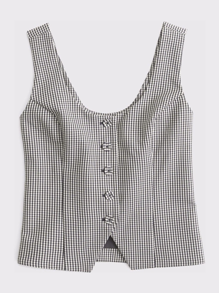 Abercrombie & Fitch Black Tie Back Scoop Neck Vest - Image 7 of 7