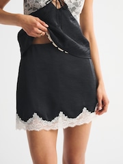 Abercrombie & Fitch Satin and Lace High Rise Mini Skirt - Slika 5 od 6
