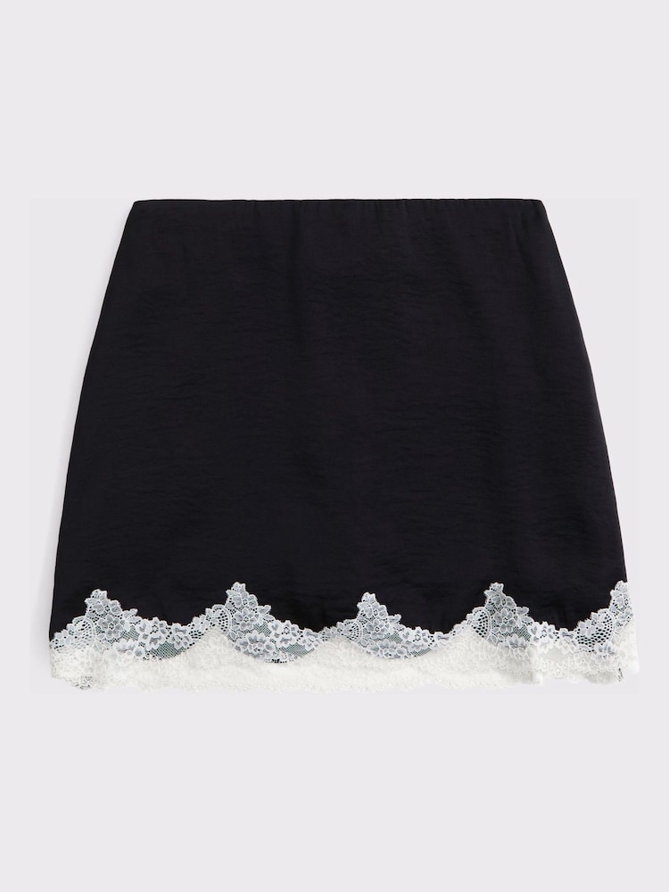 Abercrombie & Fitch Satin and Lace High Rise Mini Skirt - Slika 6 od 6