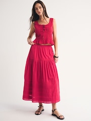 紅色 - Abercrombie & Fitch Embroidery Mini Skirt - 圖片 1/5