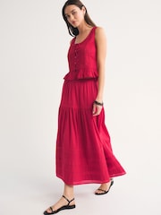 紅色 - Abercrombie & Fitch Embroidery Mini Skirt - 圖片 3/5