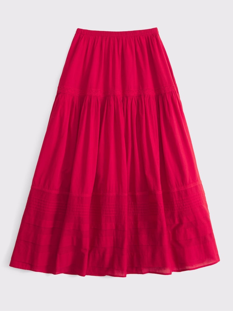 紅色 - Abercrombie & Fitch Embroidery Mini Skirt - 圖片 5/5