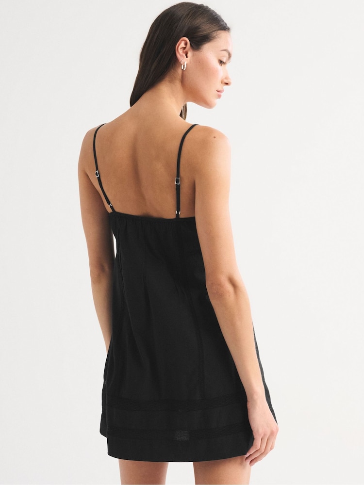 Buy Abercrombie & Fitch Black Scoop Neck Flowy Mini Dress from Next Austria