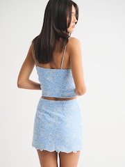 藍色 - Abercrombie & Fitch Embroidery Mini Skirt - 圖片 5/7