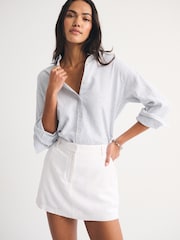 白色 - Abercrombie & Fitch Linen Mini Skirt - 圖片 1/7