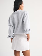 白色 - Abercrombie & Fitch Linen Mini Skirt - 圖片 2/7