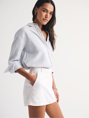 白色 - Abercrombie & Fitch Linen Mini Skirt - 圖片 3/7