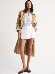 白色 - Abercrombie & Fitch Linen Mini Skirt - 圖片 4/7