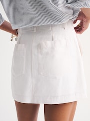 白色 - Abercrombie & Fitch Linen Mini Skirt - 圖片 6/7