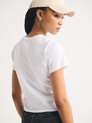 Abercrombie & Fitch White Short Sleeve Skimming T-Shirt - Image 2 of 8