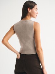 Abercrombie & Fitch Brown Chunky Button Through Vest Top - Image 3 of 5