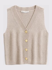 Abercrombie & Fitch Brown Chunky Button Through Vest Top - Image 4 of 5