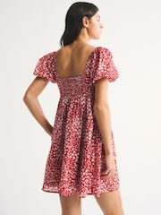 Abercrombie & Fitch Red Emerson Puff Sleeve Mini Dress - Image 2 of 5