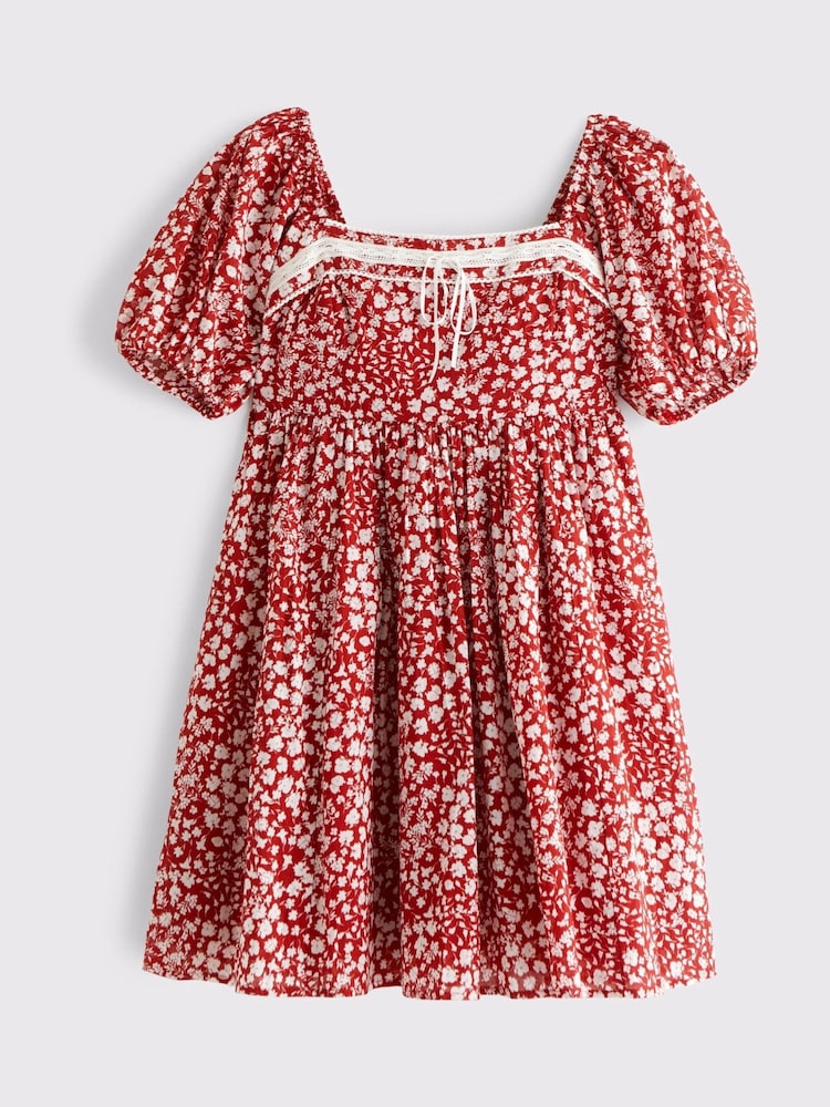 Abercrombie & Fitch Red Emerson Puff Sleeve Mini Dress - Image 5 of 5 Abercrombie & Fitch Red Emerson Puff Sleeve Mini Dress - Image 5 of 5